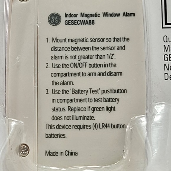 GE Smart Home Security Magnetic Window Alarm No Wiring Needed New Old Stock - Picture 2 of 5